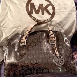 Silver Michael Kors Satchel.